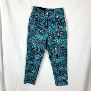 Laurel New Classics Jeans 36 Teal Mermaid Nautical Denim Straight Leg Made Italy